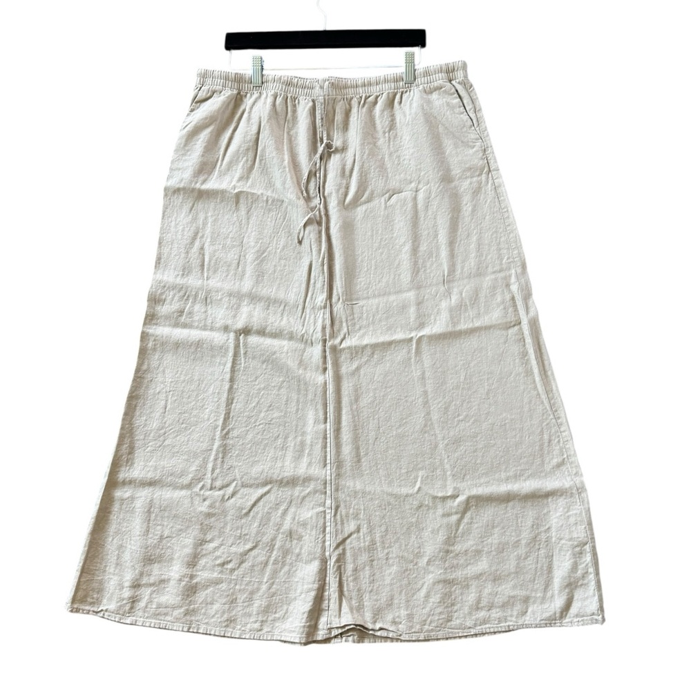 ZARA Beige Maxi linen blend Skirt size Zara xxl - Picture 2 of 6